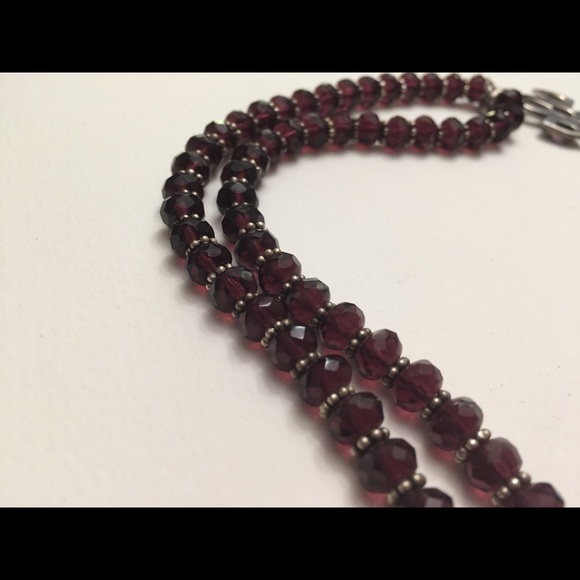 Red Crystals with 925 sterling silver Cross Amethyst Pendant - Picture 7 of 7